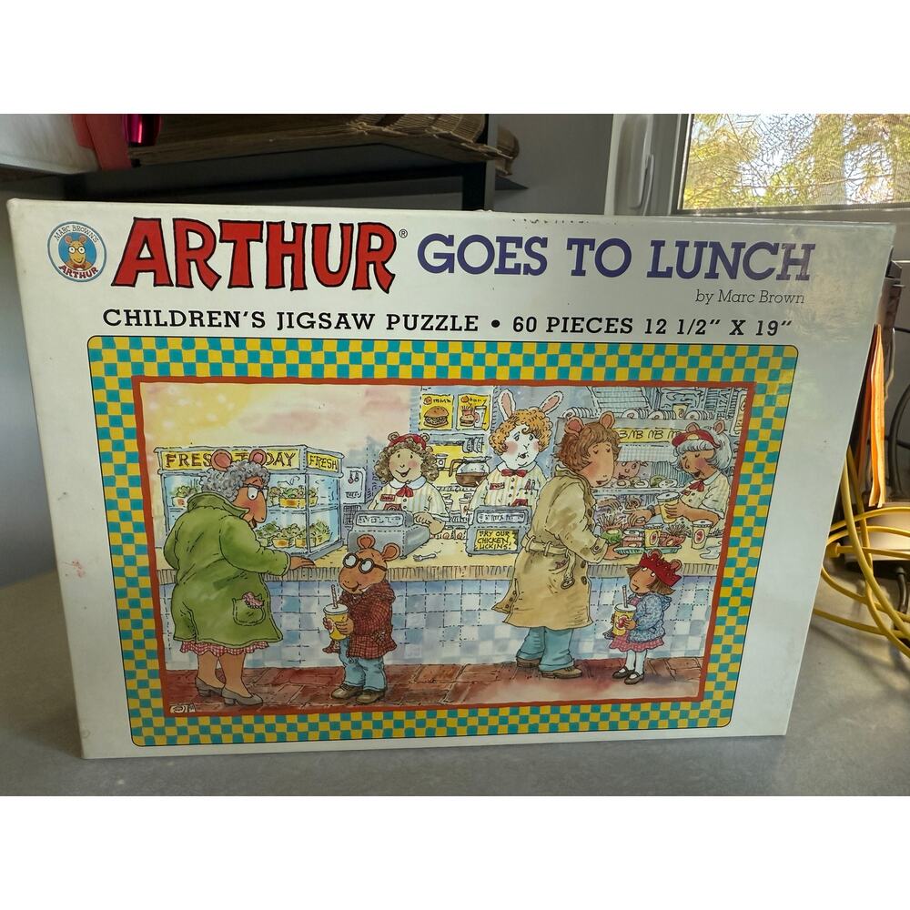 Arthur Goes To Lunch Jigsaw Puzzle Vintage new old stock - PBS Great Condition!